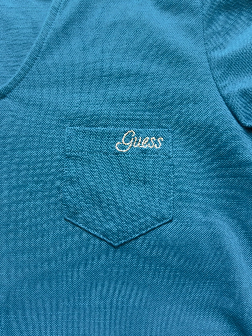 GUESS Teal V-Neck Knit Sweater